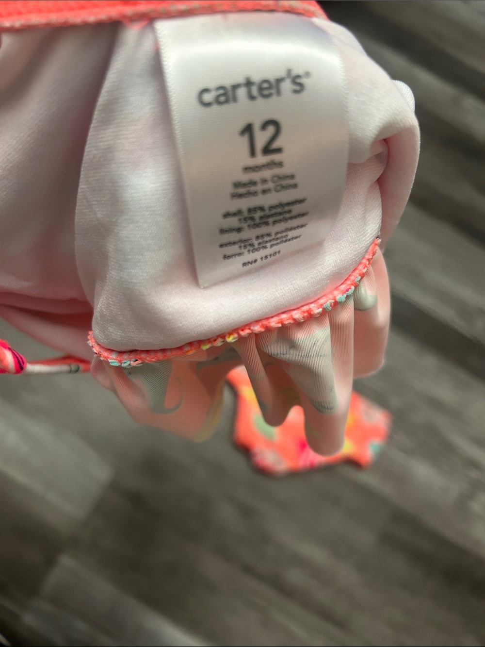 Carter's Coral Fish Print Ruffle Two-Piece Swim Set - Picture 3 of 3